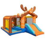 Pripučiama pilis su čiuožykla ir pramogomis (Įvairiaspalvė)