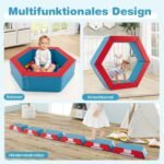 Dideli minkšti putplasčio blokai su kamuoliukų baseinu ir šimtu kamuoliukų (Spalvota)