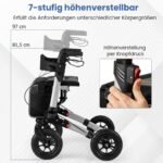 Sulankstoma aliumininė vaikštynė-riedlentė su sėdyne (Sidabrinė)