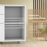 Mobilus biuro konteineris su trimis stalčiais ir atviromis lentynomis (Balta)