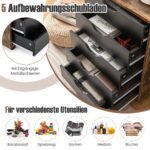 Mobilus penkių stalčių komoda su ratukais (Ruda)