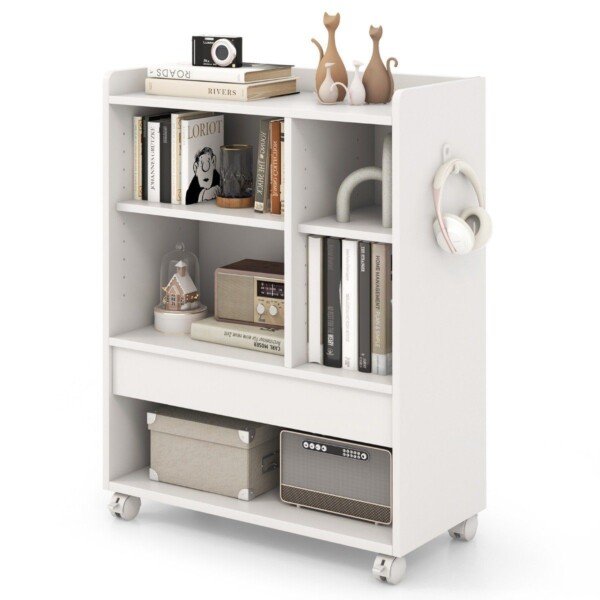 Mobilus biuro stalčius su reguliuojamomis lentynomis (Balta)