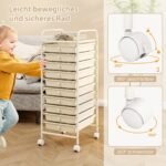 Vežimėlis su dešimčia stalčių (Balta)