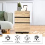 Mobilioji biuro spintelė su 3 stalčiais ir ratukais (Natūrali)