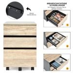 Mobilioji biuro spintelė su 3 stalčiais ir ratukais (Natūrali)