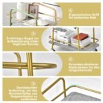 Dvieilė virtuvės bei serviravimo vežimėlis (Auksinė)