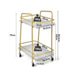 Dvieilė virtuvės bei serviravimo vežimėlis (Auksinė)