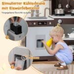 Medinė vaikiška virtuvėlė su garsais ir šviesomis (Ruda)