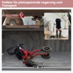Sulankstomas aliuminio ramentas su sėdyne iki 136 kg (Raudona)