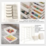 Universalus vežimėlis su 15 stalčių ir metaliniu rėmu (Balta)