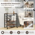 Trijų lygių virtuvės vežimėlis su kabliukais (Ruda)