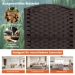 Erdvės daliklis rankų darbo tekstūra medinis rėmas 240 cm (Ruda)