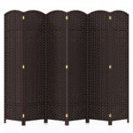 Erdvės daliklis rankų darbo tekstūra medinis rėmas 240 cm (Ruda)