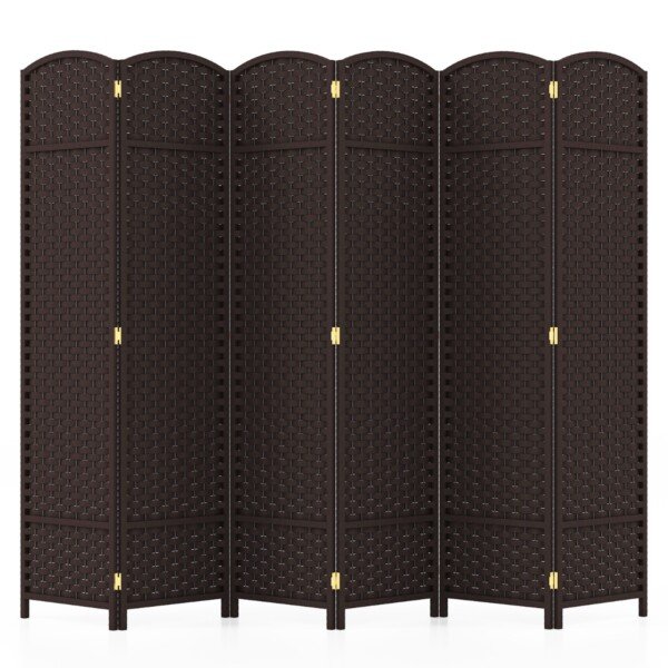 Erdvės daliklis rankų darbo tekstūra medinis rėmas 240 cm (Ruda)