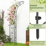 Metalinis pusapvalis rožių suolas 150 x 39 x 250 cm (Juoda)