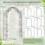 Metalinis pusapvalis rožių suolas 150 x 39 x 250 cm (Juoda)