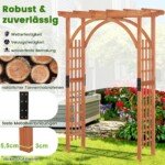 Medinė sodo arka su tvirta konstrukcija (Natūrali)