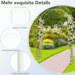 Metalinis sodo arka su dekoratyviniais raštais (Balta)