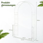 Metalinis sodo arka su dekoratyviniais raštais (Balta)