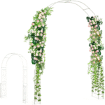 Metalinis sodo arka su dekoratyviniais raštais (Balta)