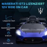 Licencijuotas vaikiškas elektromobilis Maserati GT2 su nuotolinio valdymo pultu