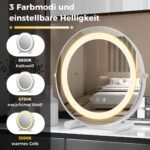 Kosmetinis veidrodis su LED apšvietimu ir 360° pasukimu (Balta)