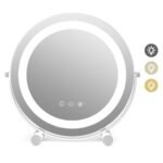 Kosmetinis veidrodis su LED apšvietimu ir 360° pasukimu (Balta)