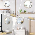 Apvalus aliuminio rėmo sieninis veidrodis 40 cm (Auksinė)