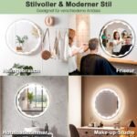 LED apšviečiamasis veidrodis su apsauga nuo rasojimo Ø 60 cm (Sidabrinė)