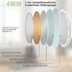 LED apšviečiamasis veidrodis su apsauga nuo rasojimo Ø 60 cm (Sidabrinė)