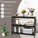 Konsolinis staliukas su lentynomis 100x33x80 cm (Ruda)