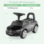 Vaikiškas automobilis su vairu ir daiktadėže (Juoda)