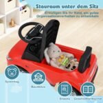 Vaikiškas stumiamas automobilis su daiktadėže (Raudona)