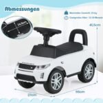 Vaikiškas stumdomas automobilis su daiktadėže (Balta)