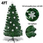 Dirbtinė Kalėdų Eglutė su LED apšvietimu ir šviesolaidžiu 120 cm (Žalia)