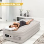 Pripučiamas čiužinys su elektrine pompa 203 x 90 x 46 cm (Smėlio)