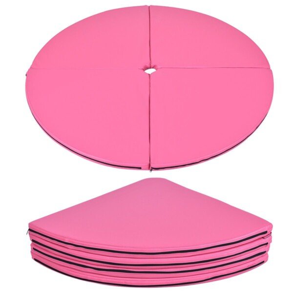 Sulankstomas apsauginis kilimėlis stulpų šokiui 5 cm storio (Rožinė)