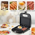 Daugiafunkcis elektrinis sumuštinių keptuvas 750 W (Juoda ir sidabrinė)