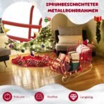 Kalėdinė metalinė dekoratyvinė rogutė 99 x 36 x 61 cm (Raudona)