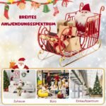 Kalėdinė metalinė dekoratyvinė rogutė 99 x 36 x 61 cm (Raudona)