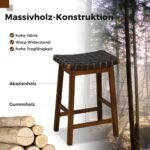 Medinių baro kėdžių komplektas su lenkta sėdyne ir atrama kojoms (Ruda)