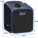 Nešiojama garinė pirties palapinė su kėdute ir pėdų masažuokliu (Juoda)