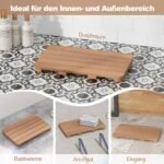 Vonios kilimėlis 60x48 cm atsparus vandeniui su medžio raštu (Ruda)