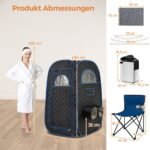 Nešiojama pirties palapinė 1–2 asmenims su 3 litrų garų generatoriumi (Juoda)