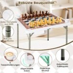 Sulankstomas žaidimų stalas su nuimamu viršumi ir 4 puodelių laikikliais (Juoda ir balta)