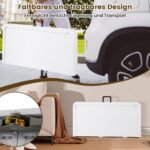 Sulankstomas žaidimų stalas su nuimamu viršumi ir 4 puodelių laikikliais (Juoda ir balta)