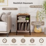 Stovas patefonui su įkrovimo stotele ir lentynomis (Ruda)