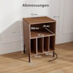 Stovas patefonui su įkrovimo stotele ir lentynomis (Ruda)