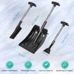 Daugiafunkcinė sniego šluota su šepečiu ir gremžtuku (Juoda)