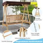 Tvirtas dvivietis sūpuoklių krėslas iš eglės medienos (Natūrali)